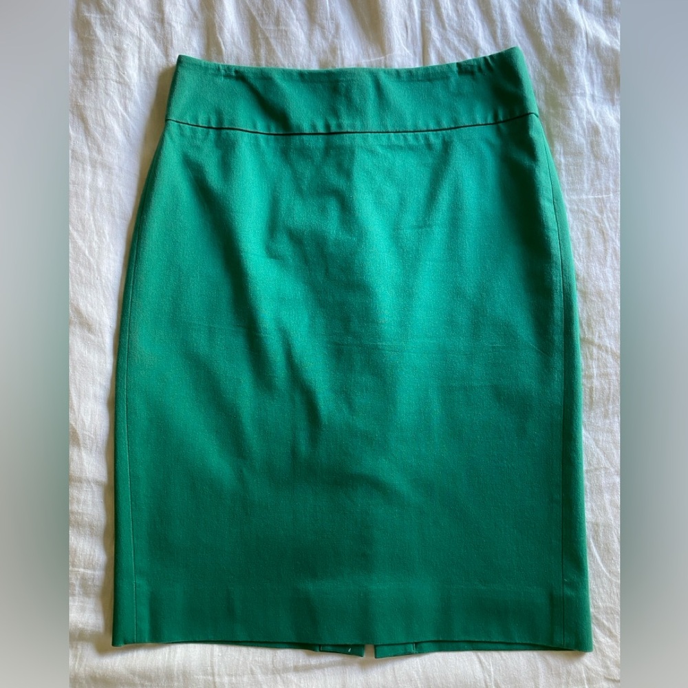 J. Crew pencil skirt, size 6, emerald green, excellent used condition!